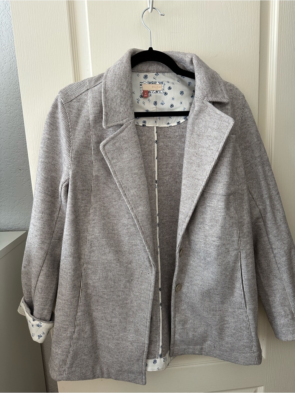 Pilcro Light Gray Knit Blazer Jacket